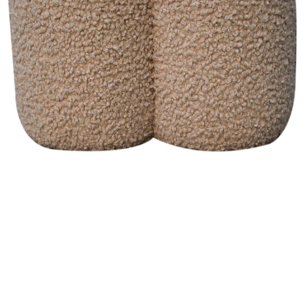 Mud Bouclé Clover Footstool | Sculptural Upholstered Stool | Soft Textured Accent