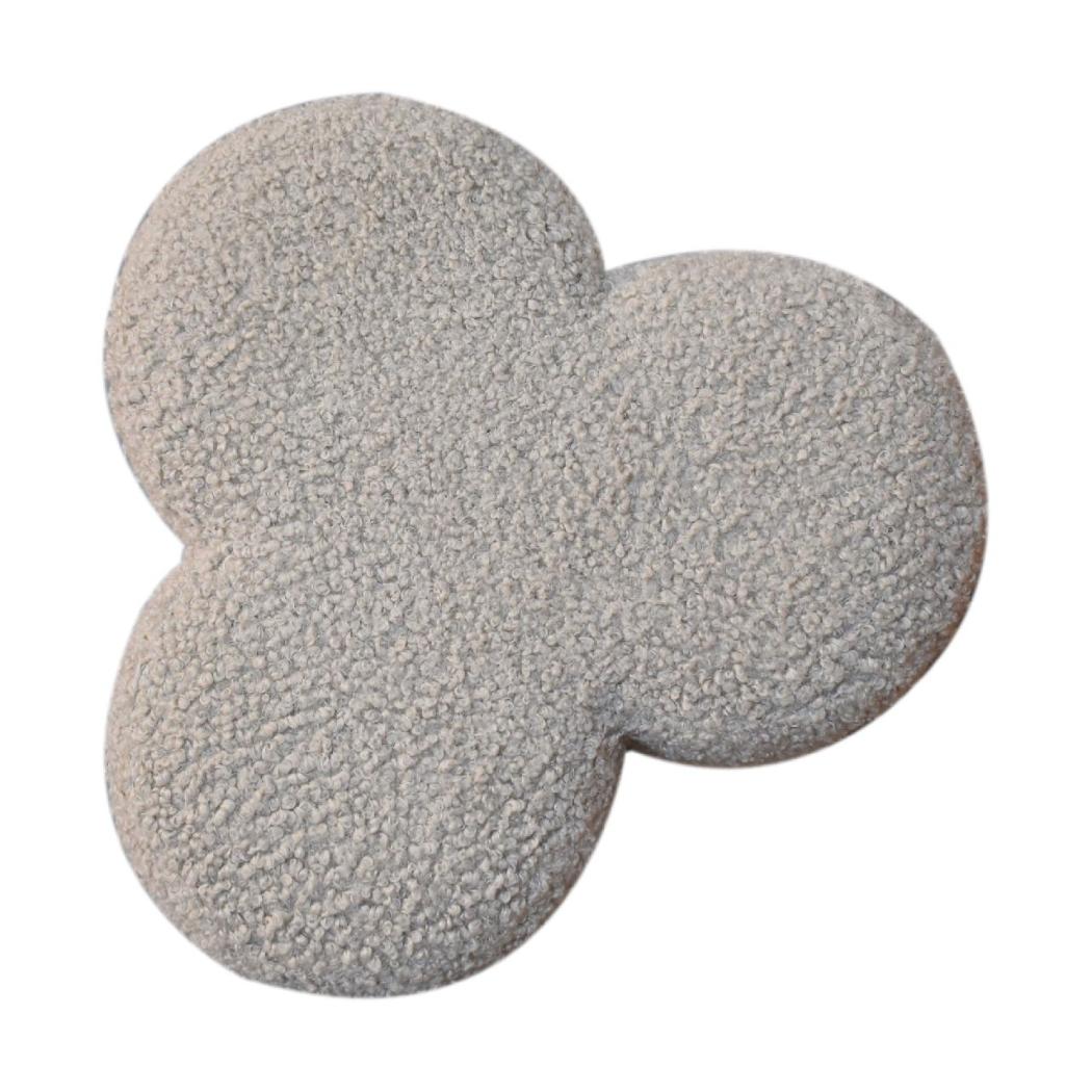 Mud Bouclé Clover Footstool | Sculptural Upholstered Stool | Soft Textured Accent