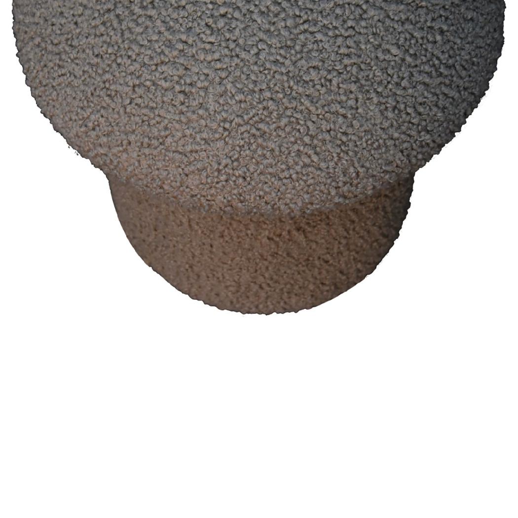 Mud Bouclé Mushroom Footstool | Rounded Upholstered Stool | Earthy Accent Design