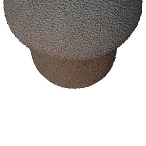 Mud Bouclé Mushroom Footstool | Rounded Upholstered Stool | Earthy Accent Design