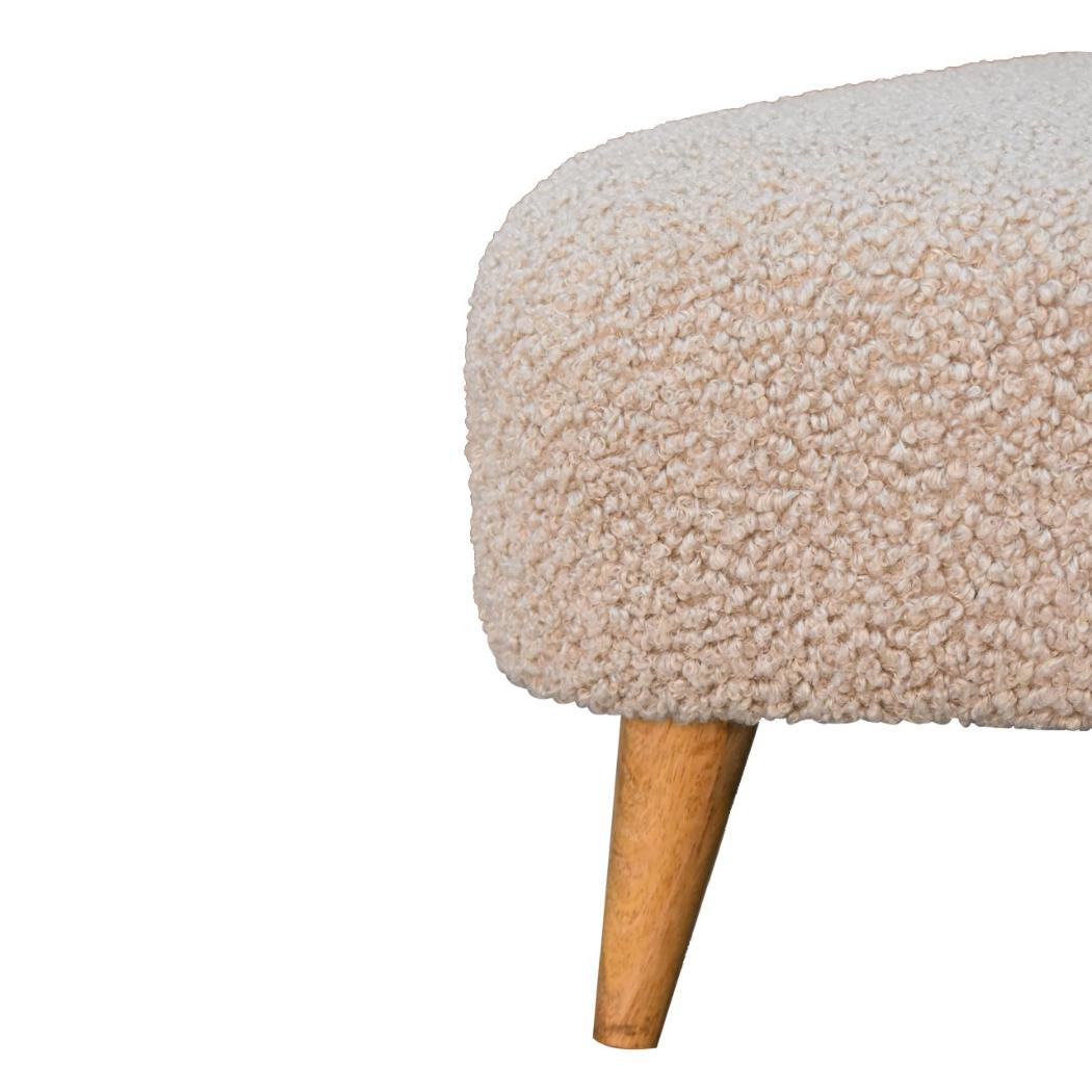 Mud Bouclé Triangle Footstool | Upholstered Accent Stool | Sculptural Shape