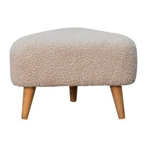 Mud Bouclé Triangle Footstool | Upholstered Accent Stool | Sculptural Shape