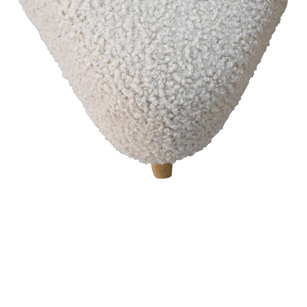 Mud Bouclé Triangle Footstool | Upholstered Accent Stool | Sculptural Shape