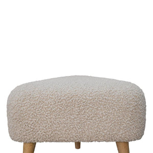 Mud Bouclé Triangle Footstool | Upholstered Accent Stool | Sculptural Shape