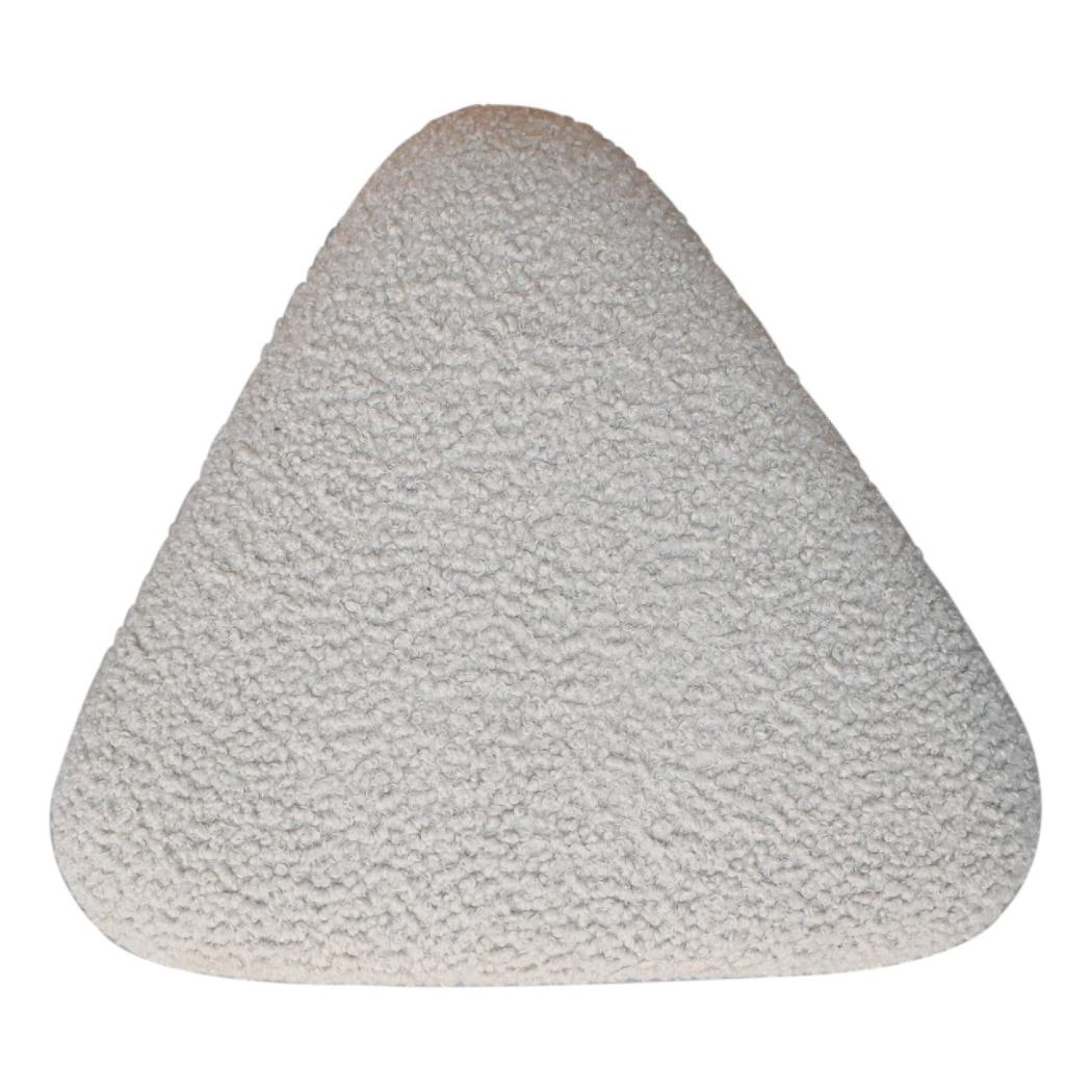 Mud Bouclé Triangle Footstool | Upholstered Accent Stool | Sculptural Shape