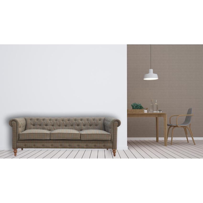Multi Tweed Chesterfield Sofa | 3 Seater | Solid Mango Wood