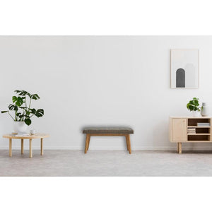 Multi Tweed Hallway Bench | Deep Button Seat | Mango Wood Legs