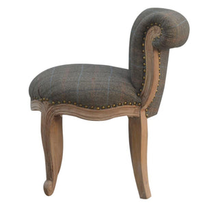 Multi Tweed Occasional Chair | Studded Accent Chair | Solid Mango Wood