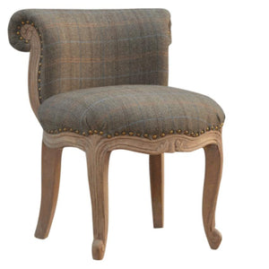 Multi Tweed Occasional Chair | Studded Accent Chair | Solid Mango Wood