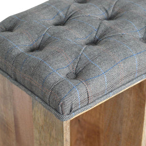 Multi Tweed Shoe Storage Bench | Open Shelving | Upholstered Entryway Seat
