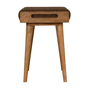 Multi Tweed Tray Footstool | Solid Mango Wood | Upholstered Seat | Nordic Style