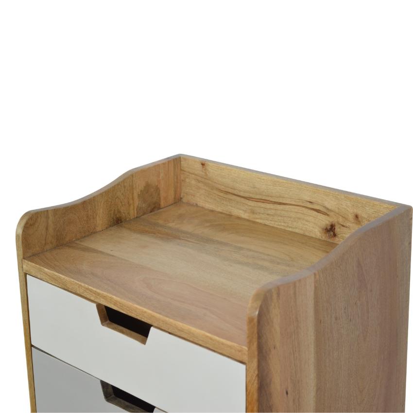 Navy Gradient Mango Wood Bedside Table | 3 Drawers | Nordic Legs