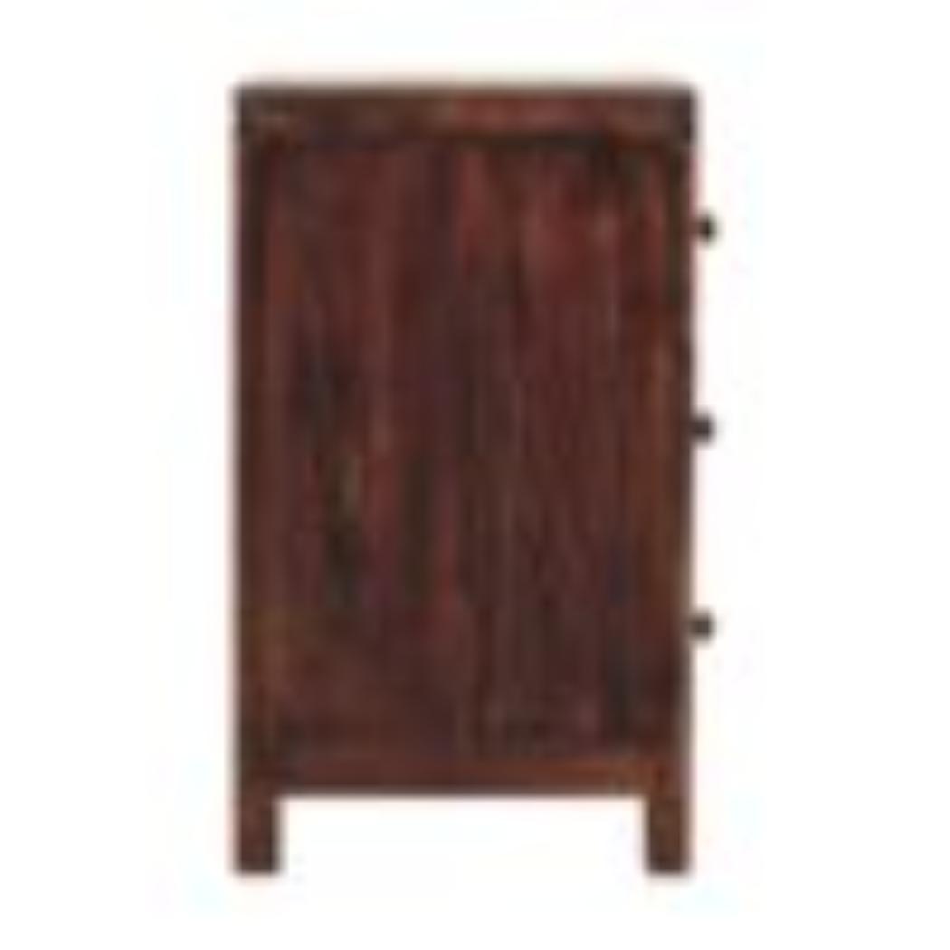 Naya Bedside Table | Solid Mango Wood | California Walnut Finish | 3 Drawer Nightstand