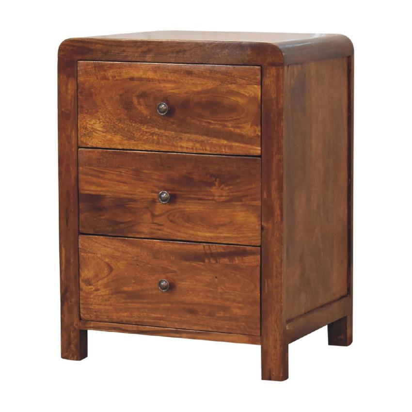 Naya Bedside Table | Solid Wood | Natural Bedroom Storage