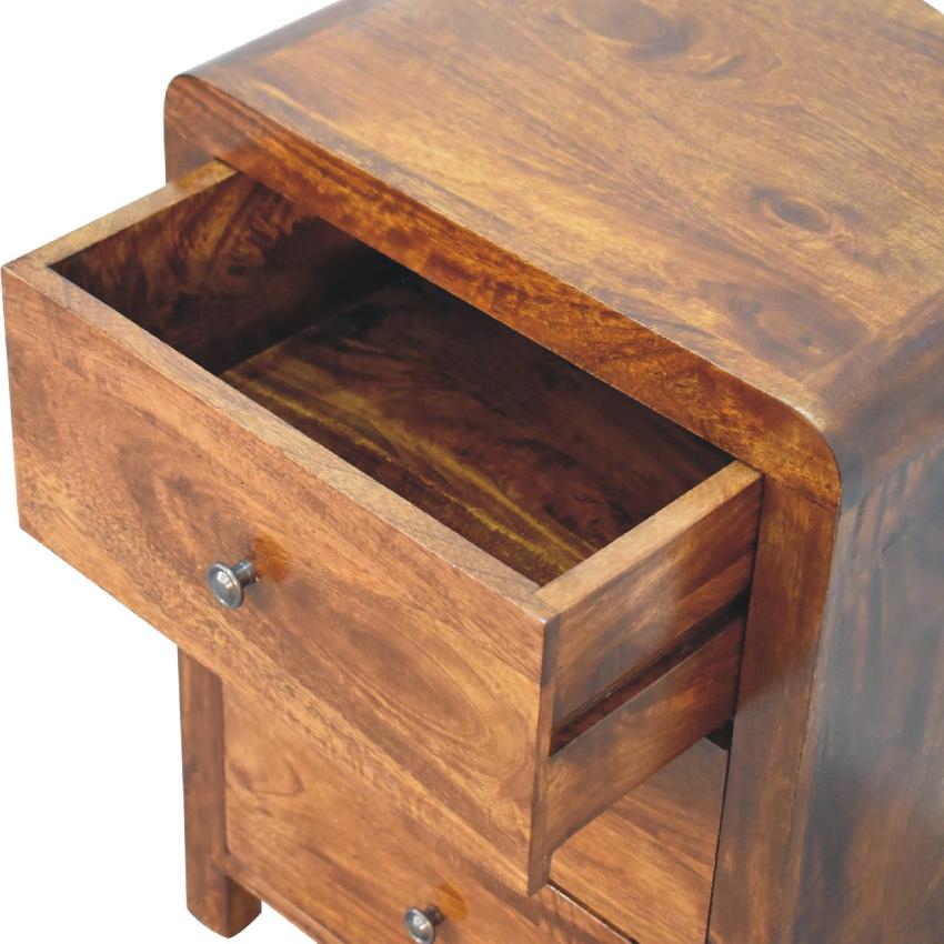 Naya Bedside Table | Solid Wood | Natural Bedroom Storage