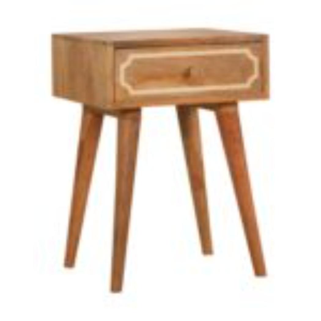 Nepal Bedside Table | Solid Mango Wood | Compact Bedroom Storage