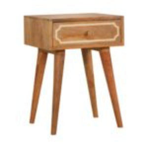 Nepal Bedside Table | Solid Mango Wood | Compact Bedroom Storage