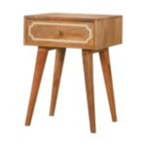 Nepal Bedside Table | Solid Mango Wood | Compact Bedroom Storage