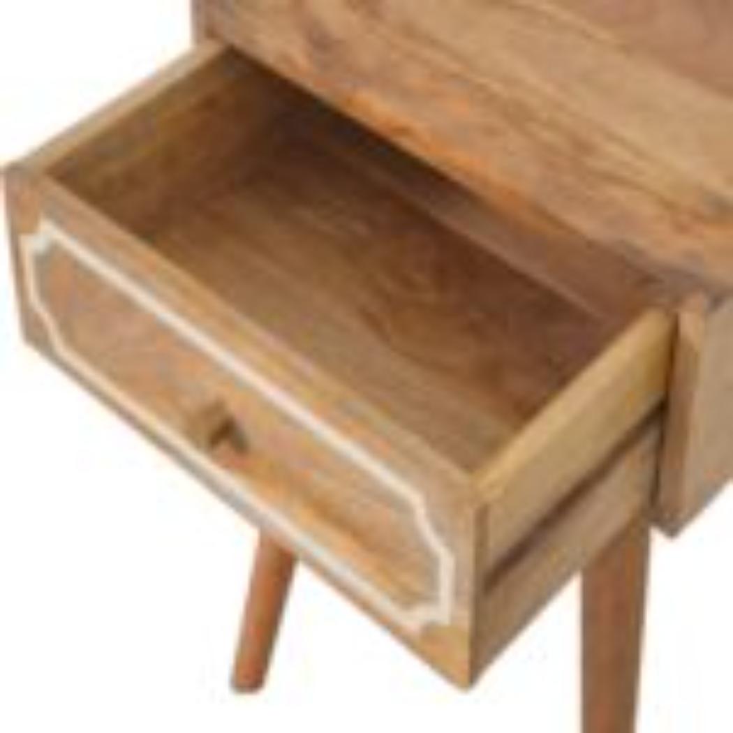 Nepal Bedside Table | Solid Mango Wood | Compact Bedroom Storage