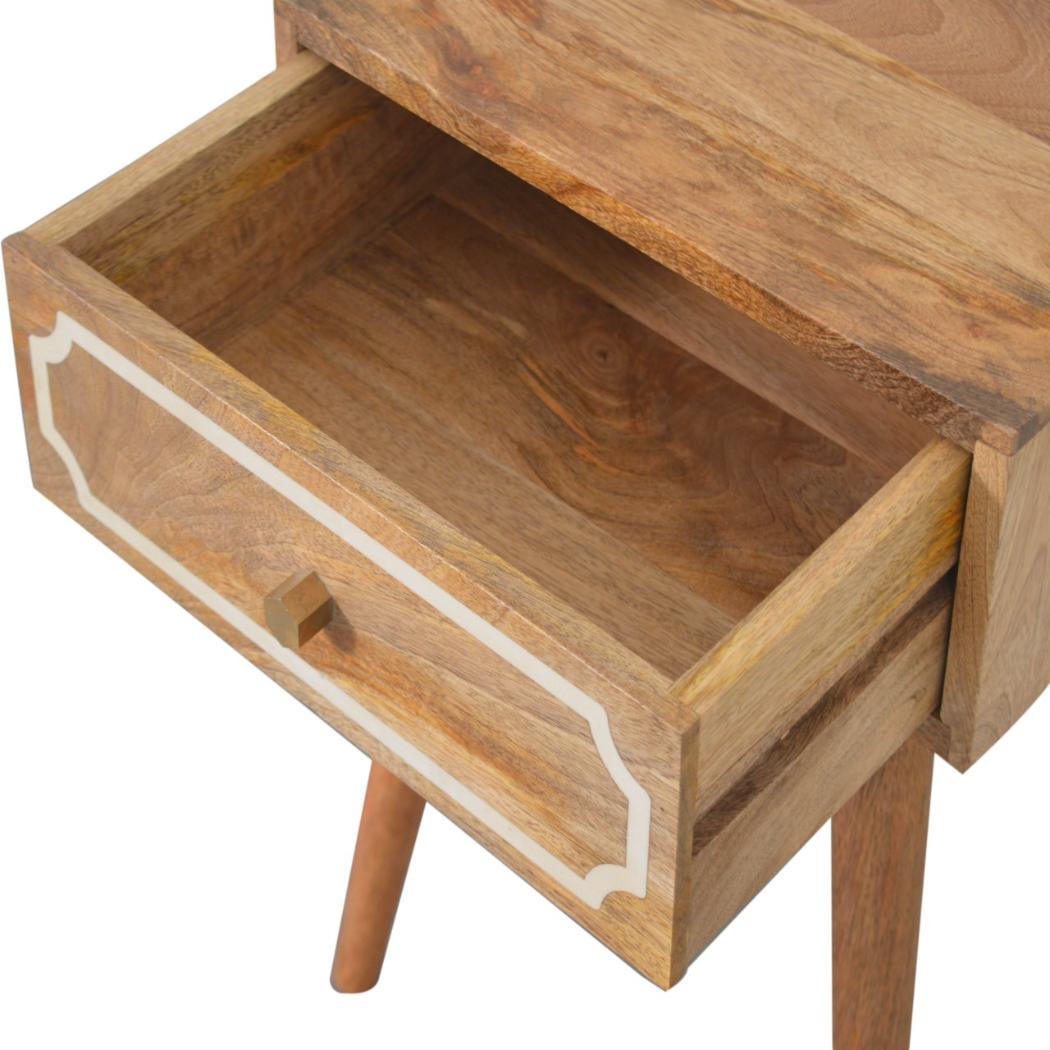 Nepal Bedside Table | Solid Mango Wood | Compact Bedroom Storage