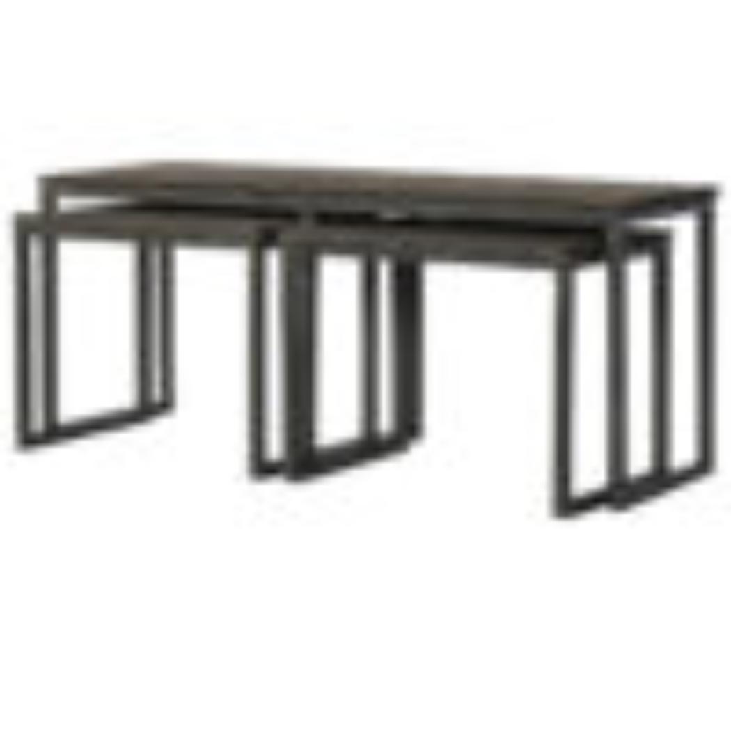Nest of 3 Tables | Iron Base | Space-Saving Occasional Tables