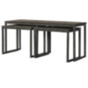 Nest of 3 Tables | Iron Base | Space-Saving Occasional Tables
