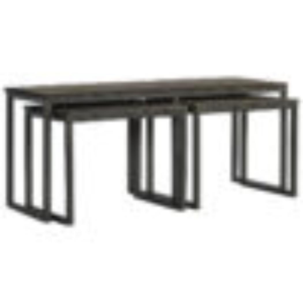 Nest of 3 Tables | Iron Base | Space-Saving Occasional Tables