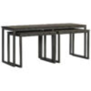 Nest of 3 Tables | Iron Base | Space-Saving Occasional Tables