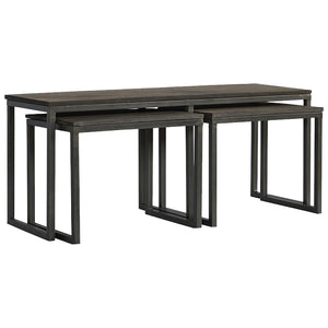 Nest of 3 Tables | Iron Base | Space-Saving Occasional Tables