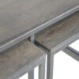 Nest of 3 Tables | Iron Base | Space-Saving Occasional Tables