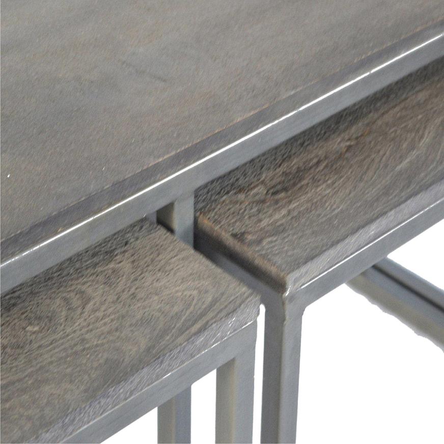 Nest of 3 Tables | Iron Base | Space-Saving Occasional Tables