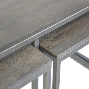 Nest of 3 Tables | Iron Base | Space-Saving Occasional Tables