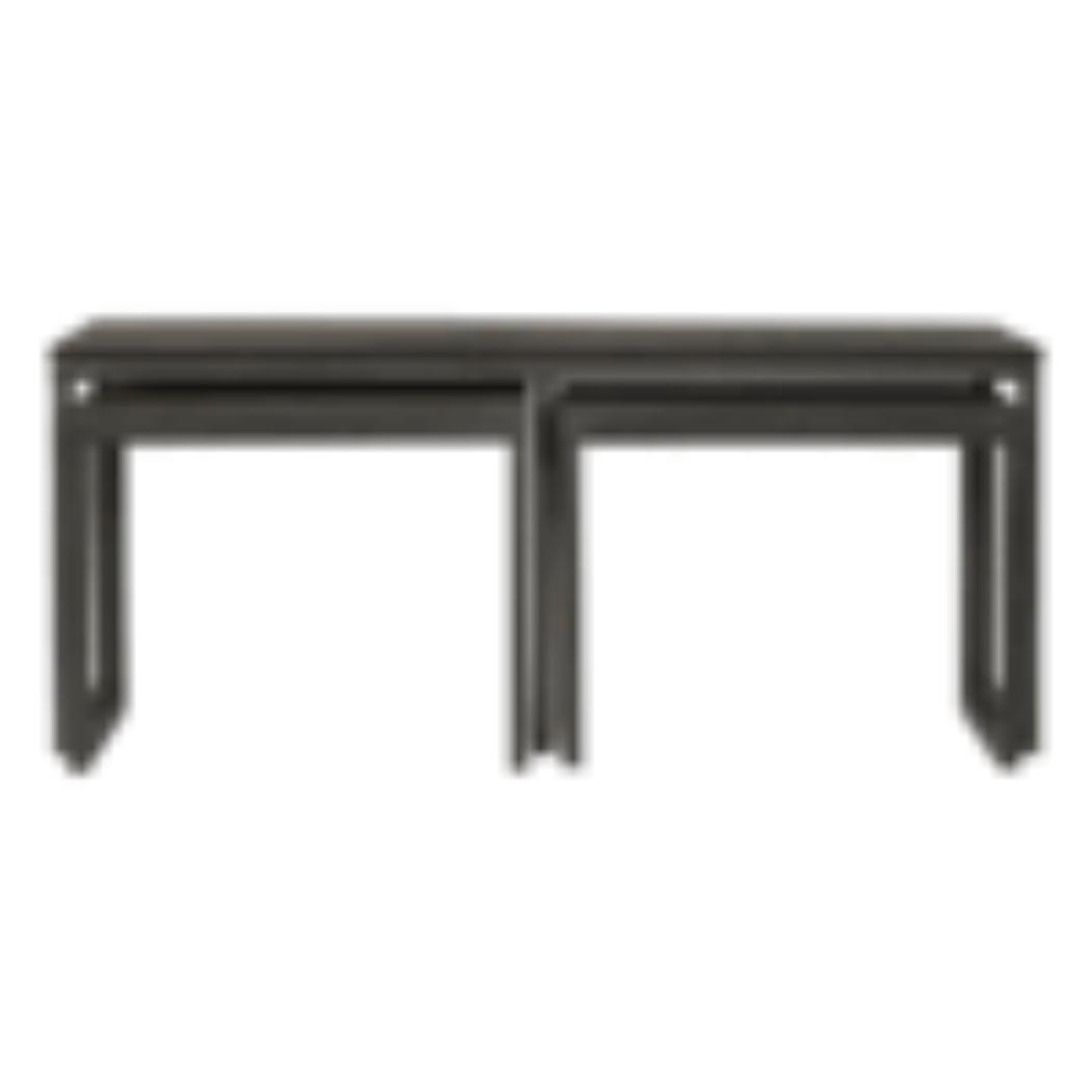 Nest of 3 Tables | Iron Base | Space-Saving Occasional Tables
