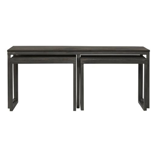 Nest of 3 Tables | Iron Base | Space-Saving Occasional Tables