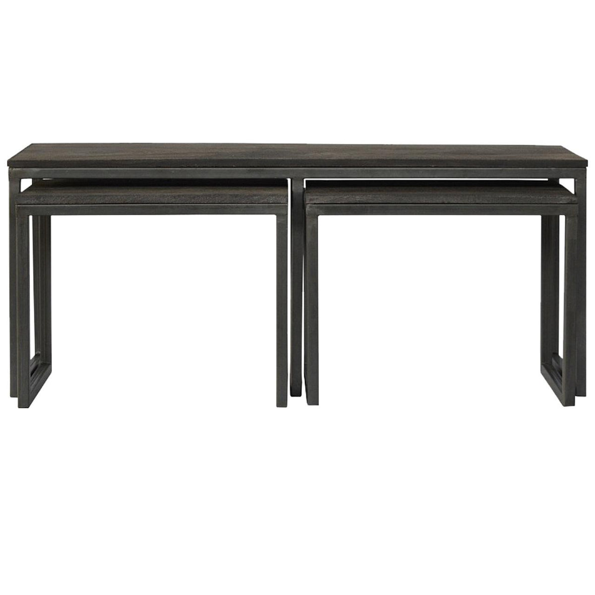 Nest of 3 Tables | Iron Base | Space-Saving Occasional Tables