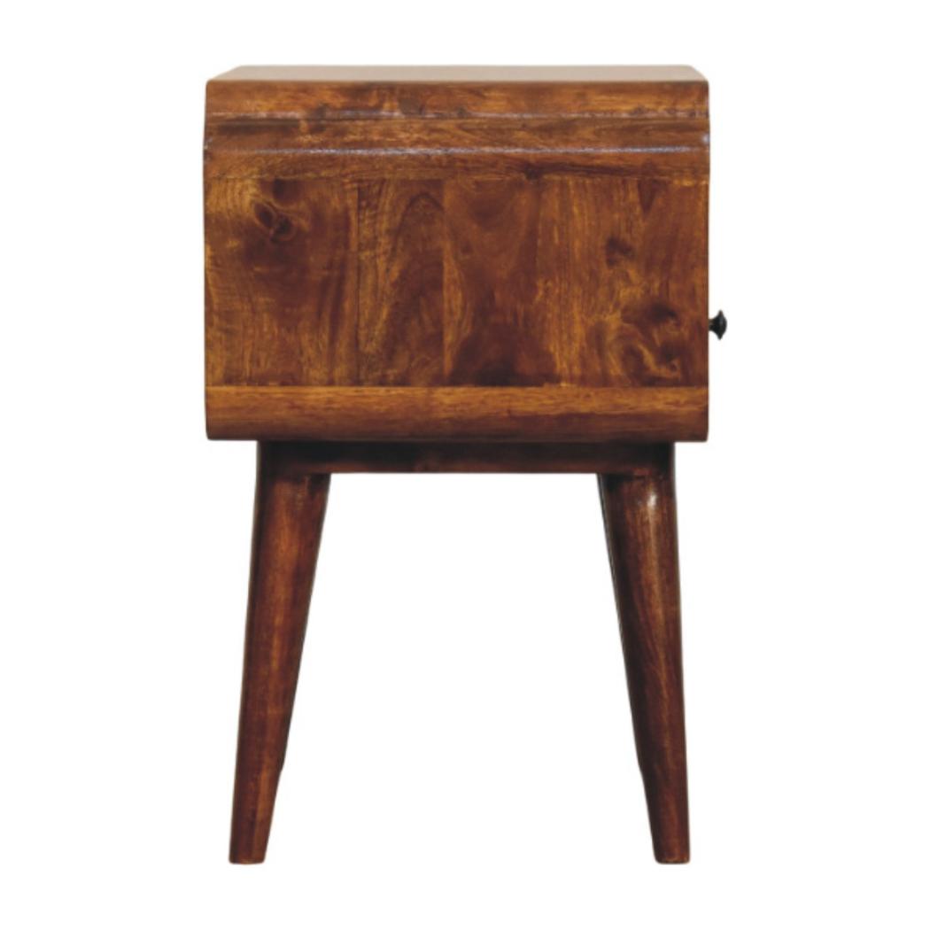 Newton Bedside Table | Solid Mango Wood | Chestnut Finish | 1 Drawer