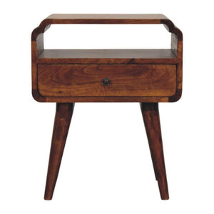 Newton Bedside Table | Solid Mango Wood | Chestnut Finish | 1 Drawer