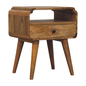 Newton Bedside Table | Solid Mango Wood | Oak-ish Finish | 1 Drawer