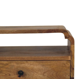 Newton Bedside Table | Solid Mango Wood | Oak-ish Finish | 1 Drawer