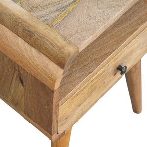 Newton Bedside Table | Solid Mango Wood | Oak-ish Finish | 1 Drawer