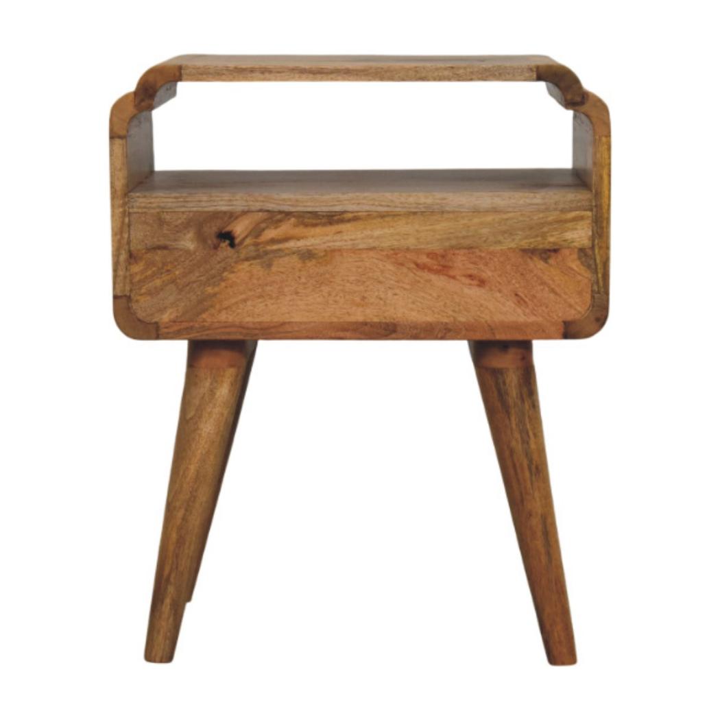 Newton Bedside Table | Solid Mango Wood | Oak-ish Finish | 1 Drawer