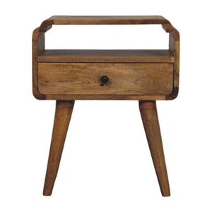 Newton Bedside Table | Solid Mango Wood | Oak-ish Finish | 1 Drawer