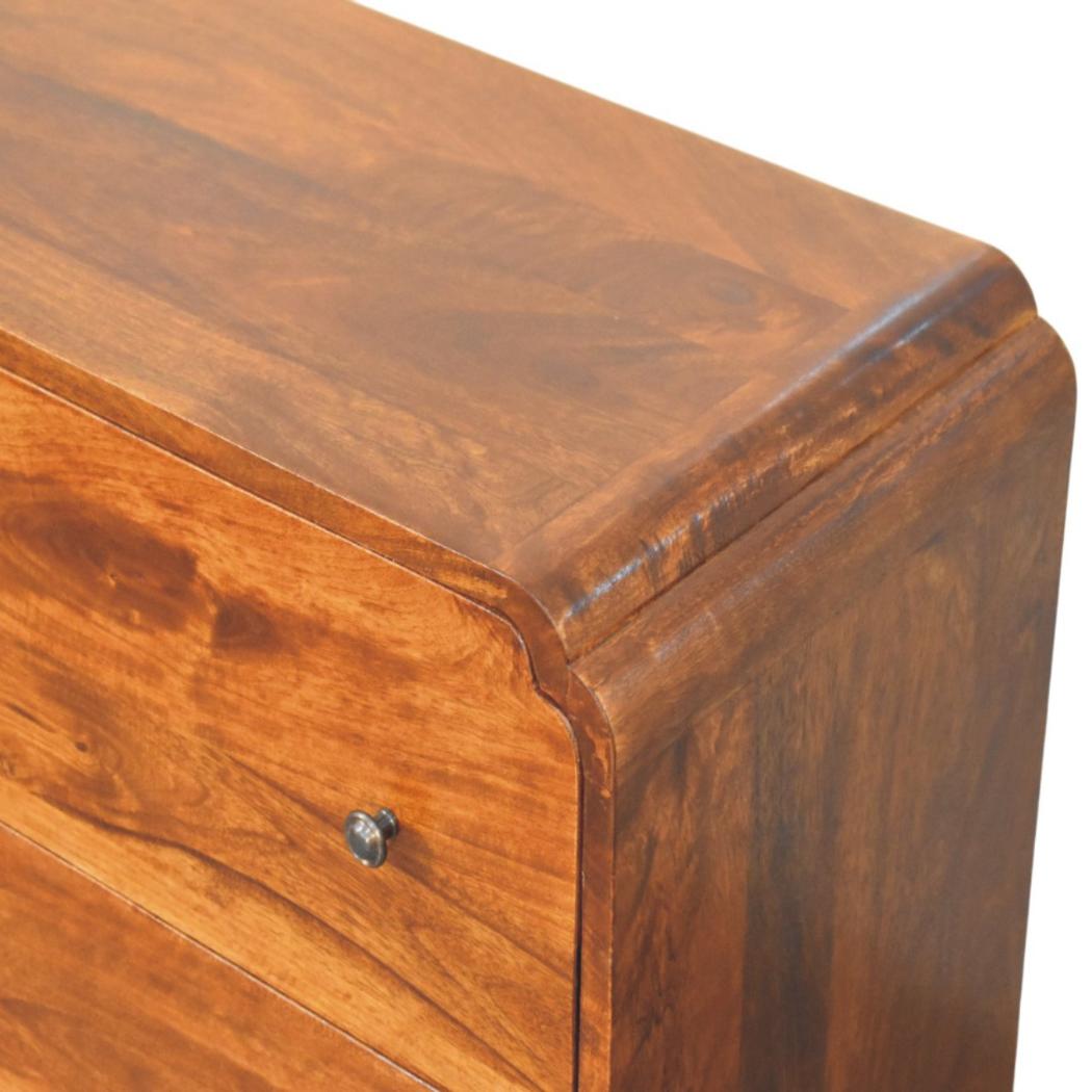 Newton Chest of Drawers | Solid Mango Wood | Chestnut Finish | 3 Drawers