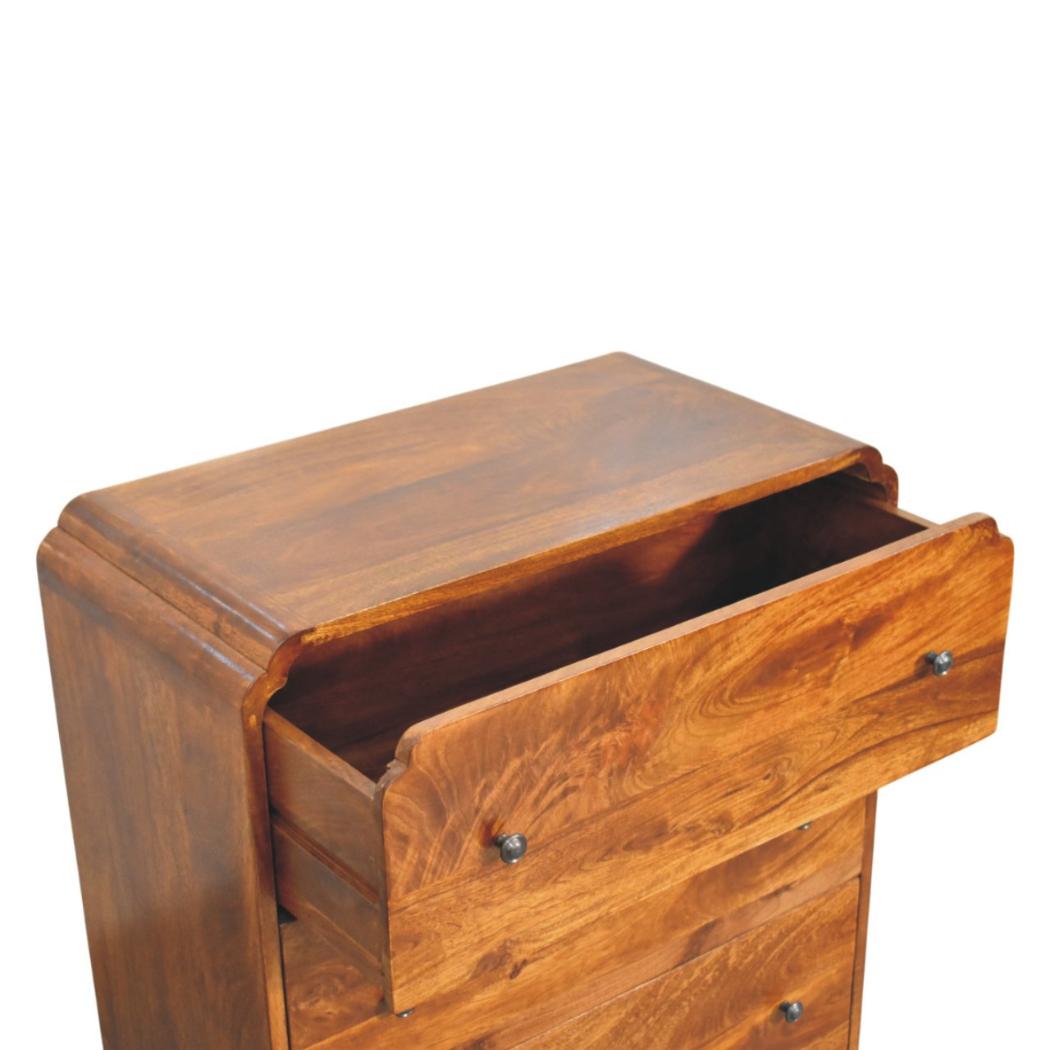 Newton Chest of Drawers | Solid Mango Wood | Chestnut Finish | 3 Drawers