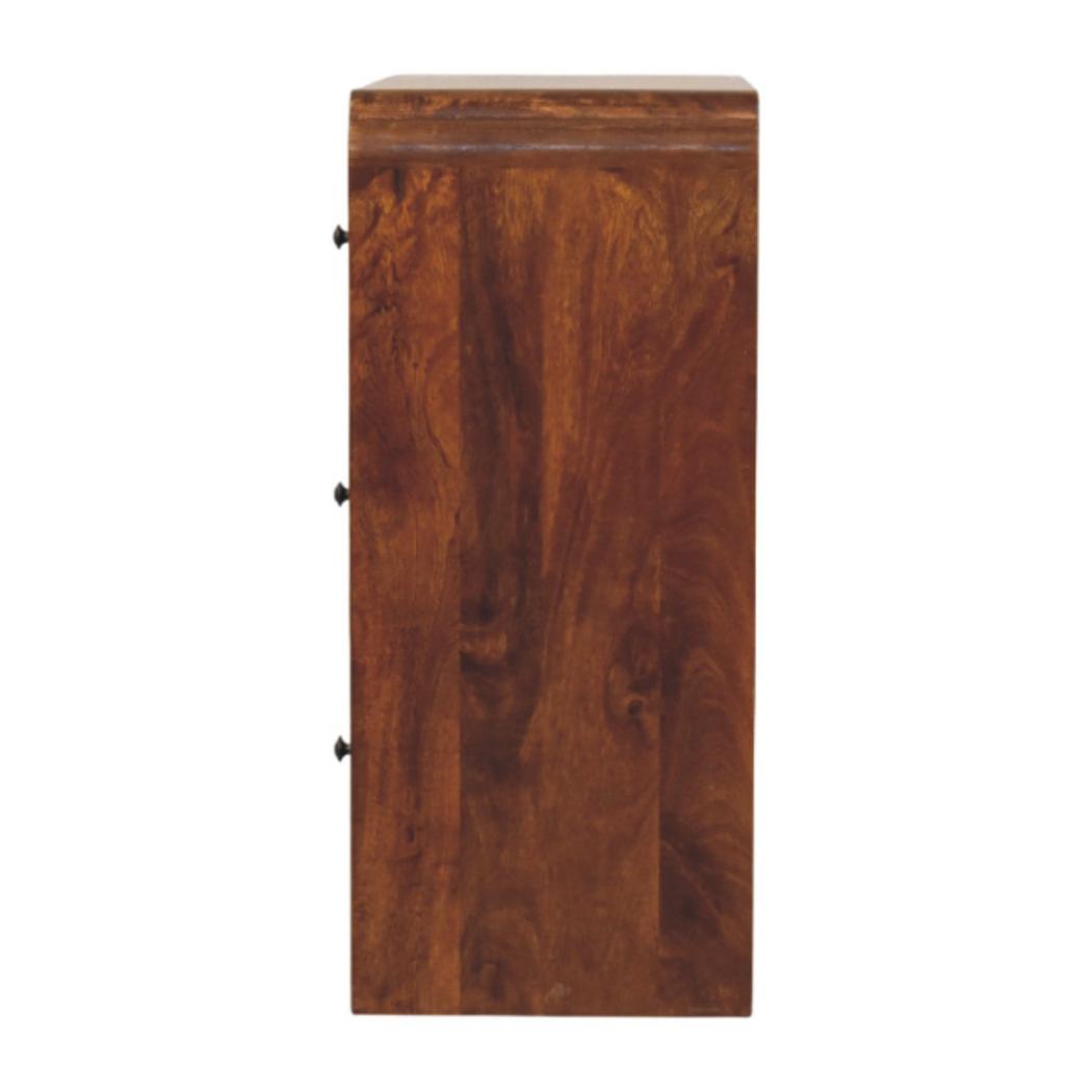 Newton Chest of Drawers | Solid Mango Wood | Chestnut Finish | 3 Drawers