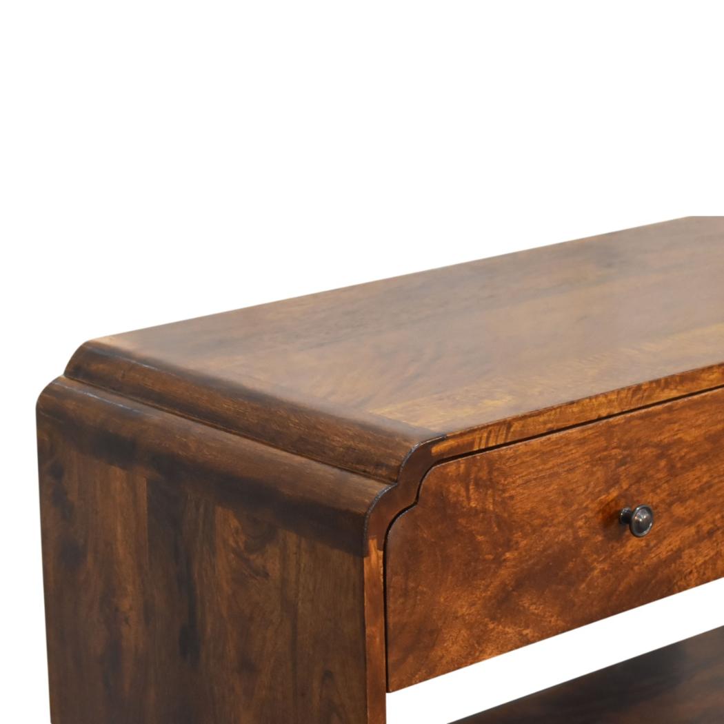 Newton Console Table | Solid Mango Wood | Chestnut Finish | 2 Drawers & Lower Shelf