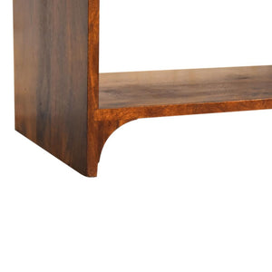 Newton Console Table | Solid Mango Wood | Chestnut Finish | 2 Drawers & Lower Shelf
