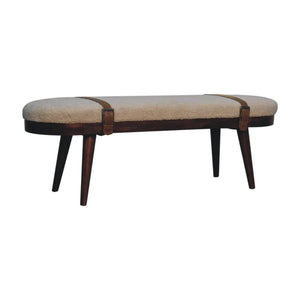 Nordholm Boucle Bench | Textured Upholstery | Solid Wood Frame