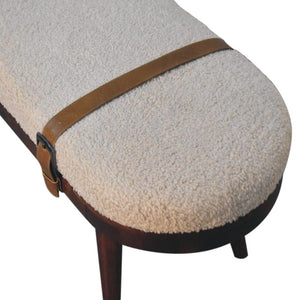 Nordholm Boucle Bench | Textured Upholstery | Solid Wood Frame