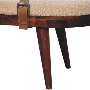Nordholm Boucle Bench | Textured Upholstery | Solid Wood Frame